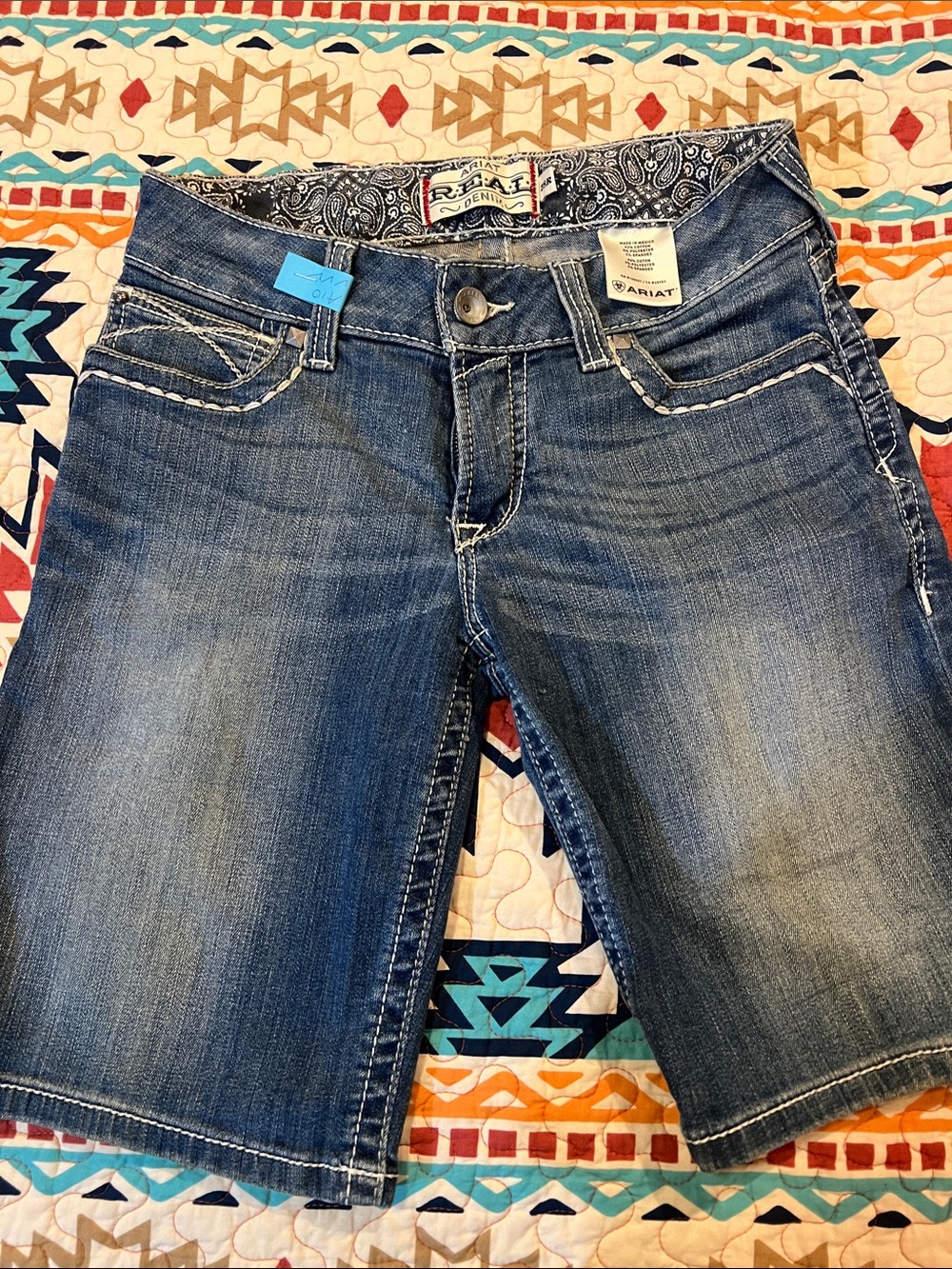 Ariat REAL DENIM Women's Dark Blue Cropped Denim Shorts